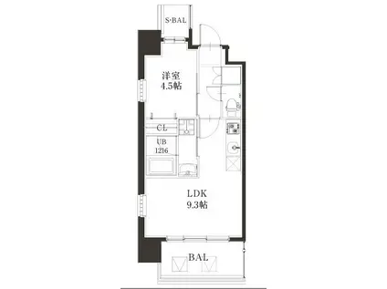 レオングラン新大阪レジデンス(1LDK/11階)の間取り写真