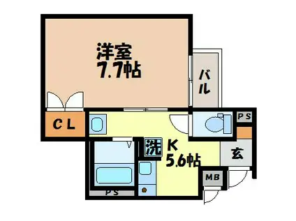 BRAVASーI(1K/2階)の間取り写真