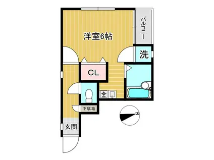 ＪＲ南武線 小田栄駅 徒歩4分 2階建 築21年(1K/2階)の間取り写真
