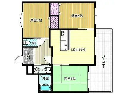 ファミーレ古市(3LDK/4階)の間取り写真