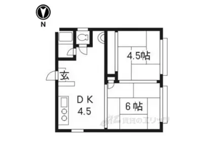 辻本ニューコーポ(2K/1階)の間取り写真