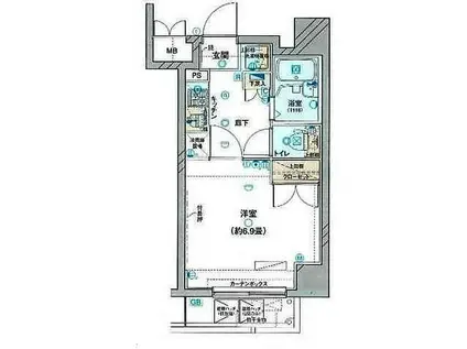 ヴェルト錦糸町II(1K/3階)の間取り写真