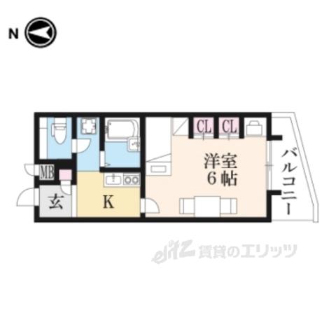 レオパレス 佐保川(1K/2階)の間取り写真