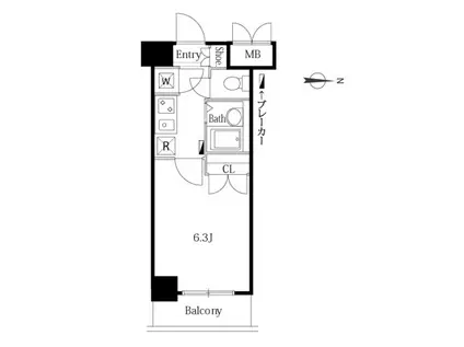 LASANTE広尾 ラサンテ広尾(1K/9階)の間取り写真