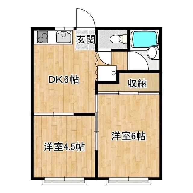 昭和ハイム(2DK/2階)の間取り写真