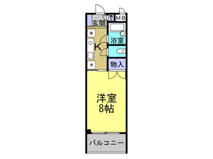 第2ハイツ竹長(1K/1階)の間取り写真