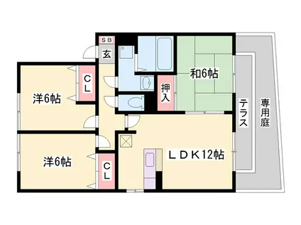 グランエストIV(3LDK/1階)の間取り写真