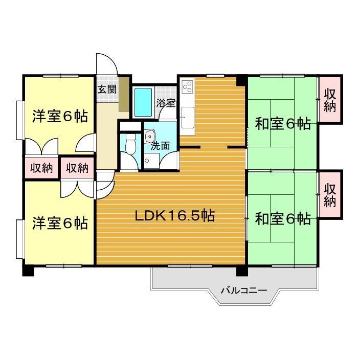 ルミエール貴船(4LDK/1階)の間取り写真