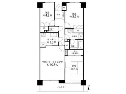 クエスト山手台(3LDK/2階)の間取り写真