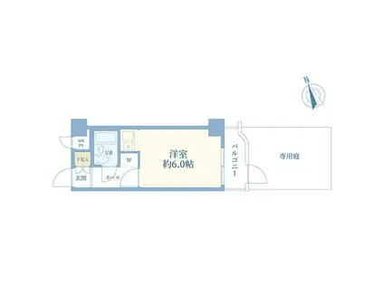 ライオンズマンション豪徳寺第3(ワンルーム/1階)の間取り写真