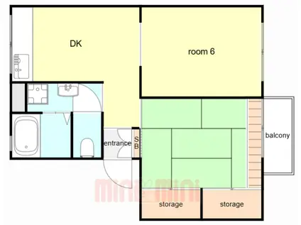 アクトーワン(2DK/2階)の間取り写真
