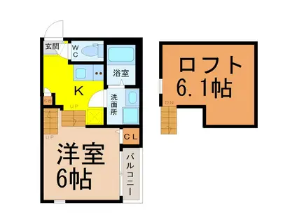 パークレジデンス呼続(1SK/1階)の間取り写真