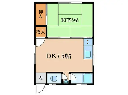 めぐみマンション(1DK/3階)の間取り写真