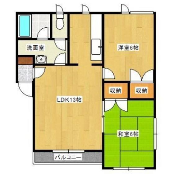 クリヨン(2LDK/1階)の間取り写真