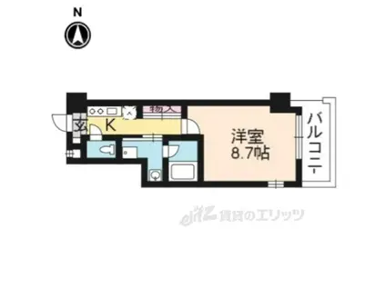 クレオシティ(1K/3階)の間取り写真