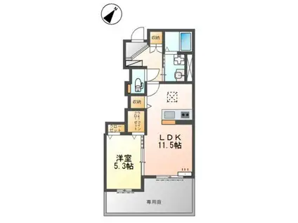 メゾンスズナ(1LDK/1階)の間取り写真