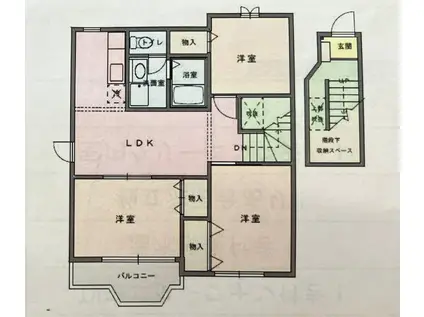 スト-リ-II(3LDK/1階)の間取り写真