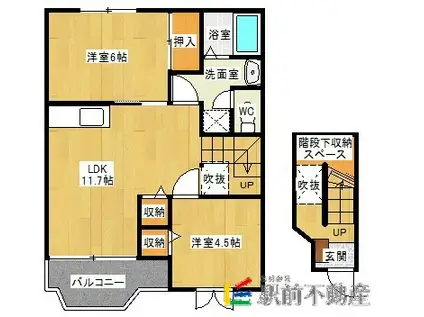 ピース・コアC(2LDK/2階)の間取り写真