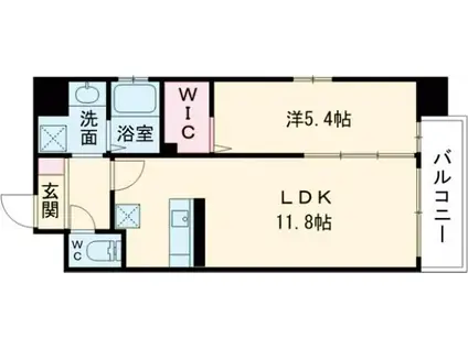 MUU.黒崎(1LDK/8階)の間取り写真