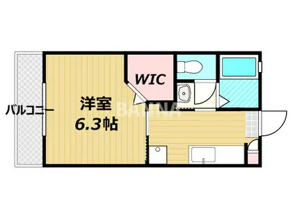 ハッピーコーポA棟(1K/2階)の間取り写真