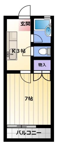 ハイツフォルメ(1K/1階)の間取り写真