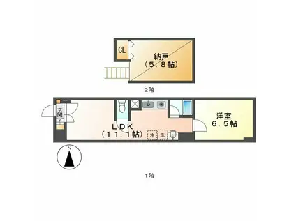 美SILENT MOTOYAMA(1SLDK/B1階)の間取り写真