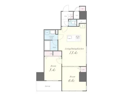 トラッド日本橋人形町(2LDK/9階)の間取り写真