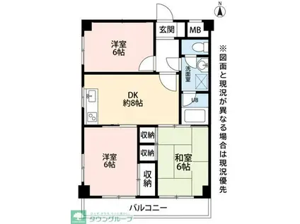 メゾンふじさわ(3DK/1階)の間取り写真