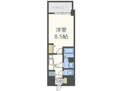 アドバンス大阪ソルテ(1K/3階)の間取り写真