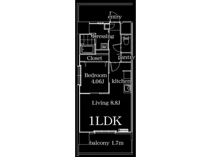 ISLAND戸高(1LDK/4階)の間取り写真