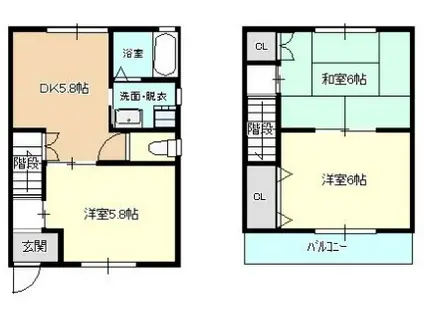 リバーケープI(3DK/1階)の間取り写真
