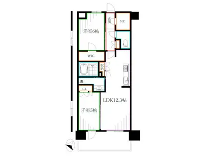 トラープランド蒼麗館(2LDK/3階)の間取り写真