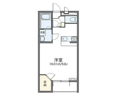 レオパレスファミーユII(ワンルーム/2階)の間取り写真
