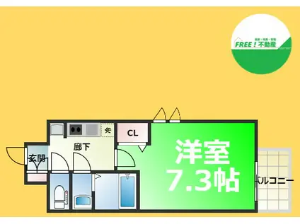 ファステート難波グランプリ(1K/11階)の間取り写真