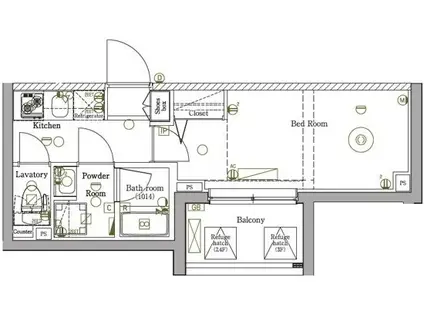 DIPS綾瀬(1K/4階)の間取り写真