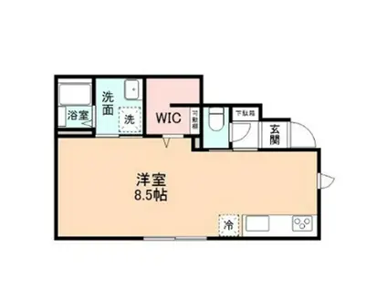 EDGEMOMENT富岡(ワンルーム/1階)の間取り写真