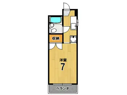 北白川ベリタス(ワンルーム/1階)の間取り写真