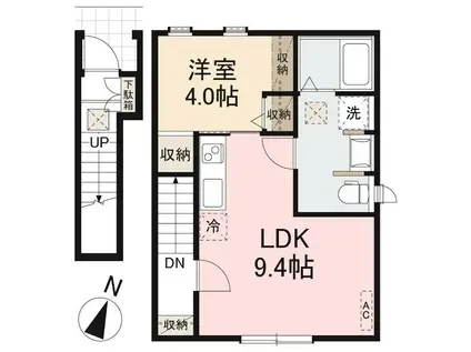 MAISON DE BONHEUR(1LDK/2階)の間取り写真