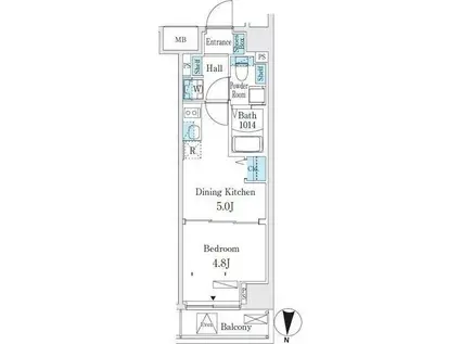 クラリティア板橋本町(1DK/3階)の間取り写真