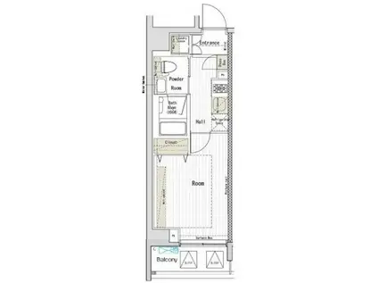 MAXIV鶴見(1K/7階)の間取り写真