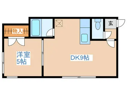 マインハイム(1DK/1階)の間取り写真