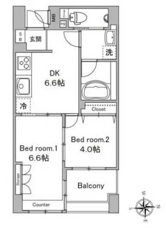 パレソレイユ東京中央 7階階 間取り