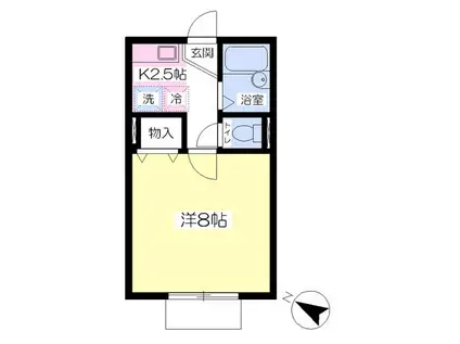 コーポ・リュミエール(1K/2階)の間取り写真