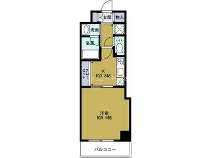 LOISIR KUSUNOKI(1DK/4階)の間取り写真