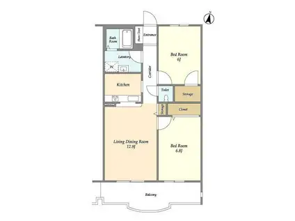 メトロステージーツ家(2LDK/1階)の間取り写真