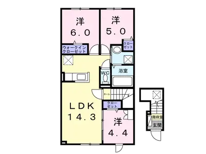 ひまわりV(3LDK/2階)の間取り写真