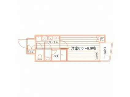 レジディア高島平(ワンルーム/6階)の間取り写真