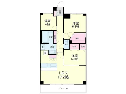 クラウドクレスト栄町(3LDK/7階)の間取り写真