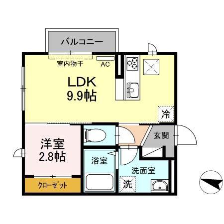 センティア.M(1LDK/1階)の間取り写真