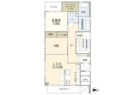 KA PILINA(2LDK/2階)の間取り写真